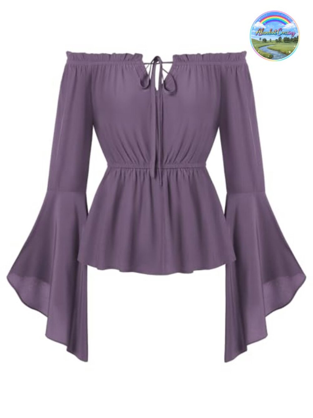 Renaissance Peasant Blouse Off Shoulder Bell Sleeve Top